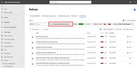 Anomaly detection policies .